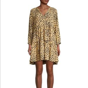 Vineyard Vines Leopard tiered dress size small